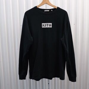 Kith Brooklyn Box Logo Long Sleeve Shirt Mens Large Black (Rare in-store only)